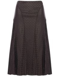Fendi - Ff Jacquard Silk Skirt - Lyst