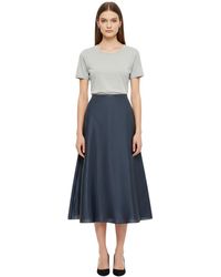 Alberta Ferretti - Solid Midi Skirt - Lyst