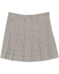 MSGM - Pleated Checkered Skirt - Lyst
