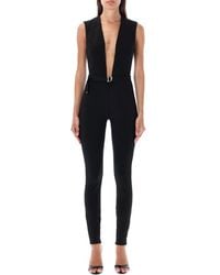 DSquared² - Solid V Neck Jumpsuit - Lyst