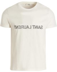 Saint Laurent - Reverse Logo T-Shirt - Lyst