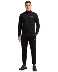 EA7 - Cotton Logo Tracksuit - Lyst