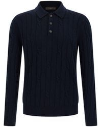 Zanone - Braided Wool Polo Shirt - Lyst