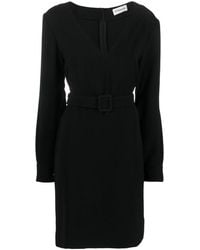 P.A.R.O.S.H. - Belted V-Neck Minidress - Lyst