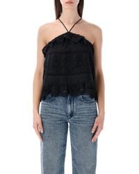 Isabel Marant - Embroidered Halter Neck Top - Lyst