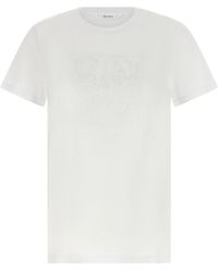 Max Mara - Embroidered Crew Neck T-Shirt - Lyst