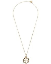 Palm Angels - Golden Logo Charm Necklace - Lyst