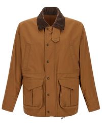 Junya Watanabe - Cotton Canvas Jacket With Wool Back Insert And Corduroy Collar - Lyst