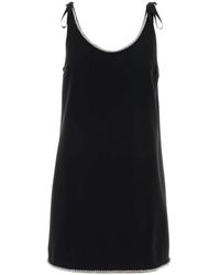 Prada - Embellished Scoop Neck Mini Dress - Lyst
