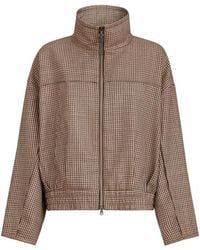 Brunello Cucinelli - Check Mock Collar Jacket - Lyst