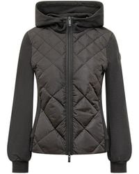 Moncler - Zip-Up Sweatshirt With Quilted Hood - Lyst
