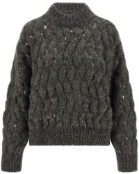Brunello Cucinelli - Textured Mock Collar Sweater - Lyst