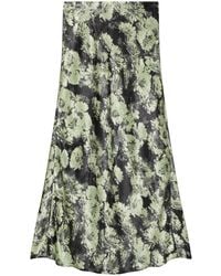 Tory Burch - Printed Satin Skirt - Lyst