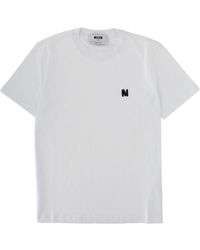 MSGM - Logo Crew Neck T-Shirt - Lyst