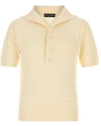 Dolce & Gabbana - Solid Shirt Collar Polo - Lyst