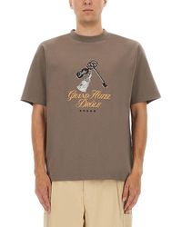 Drole de Monsieur - Taupe Graphic Crew Neck T-Shirt - Lyst
