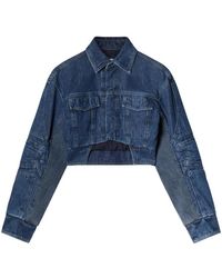 Off-White c/o Virgil Abloh - Off Motorcycle Hole Crop Jacket - Lyst