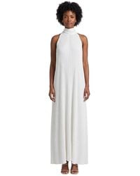 GONGDID DESIGN - Pleated Halter Neck Maxi Dress - Lyst
