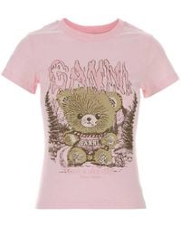 Ganni - Graphic Crew Neck T-Shirt - Lyst