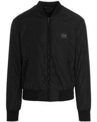 Dolce & Gabbana - Zip-up Leather Bomber Jacket - Lyst