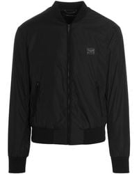 Dolce & Gabbana - Zip-up Leather Bomber Jacket - Lyst