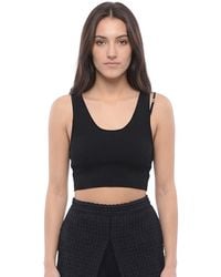 DSquared² - Solid Scoop Neck Top - Lyst