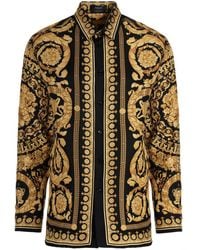 Versace - Printed Long-sleeve Silk Shirt - Lyst