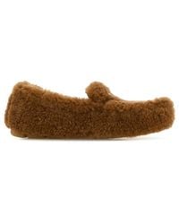 Prada - Biscuit Shearling Loafers - Lyst