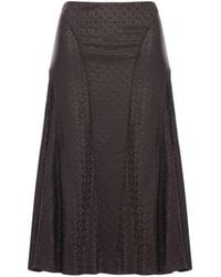 Fendi - Ff Jacquard Silk Skirt - Lyst