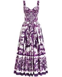 Dolce & Gabbana - Dress With 'Majolica' Print - Lyst