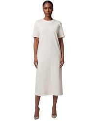 Woolrich - Solid Crew Neck Midi Dress - Lyst