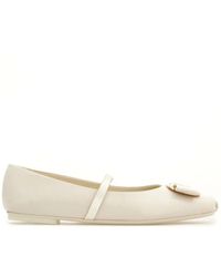 Ferragamo - Zina Leather Ballet Flats - Lyst