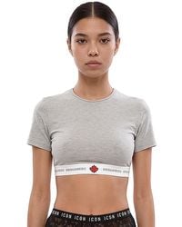 DSquared² - Logo Crew Neck Top - Lyst
