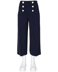 Moschino - Straight Flat Front Pants - Lyst