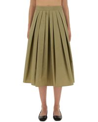 Aspesi - Mid-Calf Wide Fit Cotton Skirt - Lyst