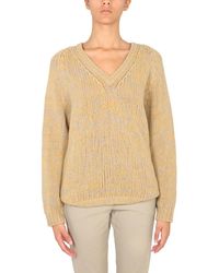 Aspesi - V-Neck Sweater Virgin Wool Jumpers - Lyst