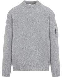 C.P. Company - Textured Crew Neck Sweater - Lyst