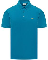 Etro - Logo Shirt Collar Polo - Lyst
