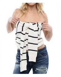 DSquared² - Stripes Strapless Sweater - Lyst