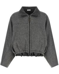 Brunello Cucinelli - Virgin Wool Full-Length Jacket Clothing - Lyst