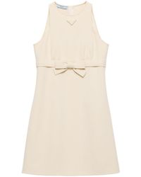 Prada - Bow Detailing Short Dress - Lyst