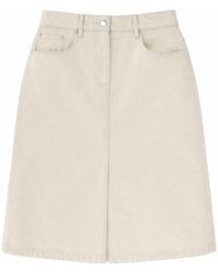 A.P.C. - Solid Midi Skirt - Lyst