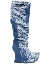 MASHA POPOVA - Denim Heel Boots - Lyst