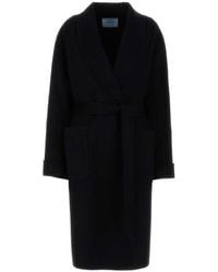 Prada - Wool Blend Coat - Lyst