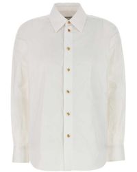 Bottega Veneta - Cotton Poplin Shirt With Metal Knot Buttons - Lyst