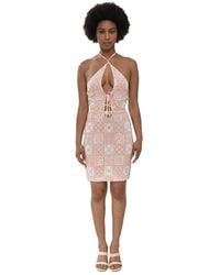 Off-White c/o Virgil Abloh - Printed Halter Neck Mini Dress - Lyst