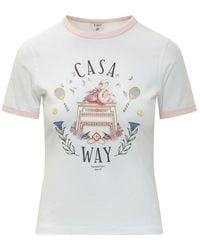 CASABLANCA - Longline Ringer Tee For The Modern Wardrobe - Lyst