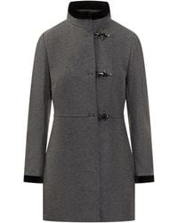 Fay - Solid Mandarin Collar Trench Coat - Lyst