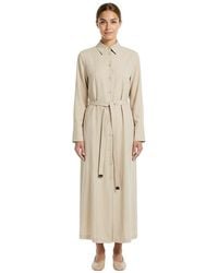 Max Mara - Solid Shirt Collar Maxi Dress - Lyst
