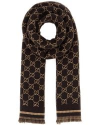 Gucci - Dark Gg Logo Scarf - Lyst